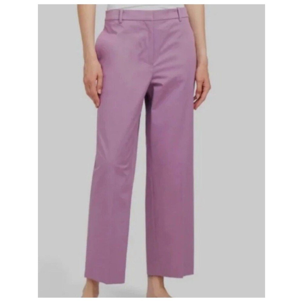 Theory High waisted Straight Leg Lilac Tailored Dress Pant 32 cotton Stretch